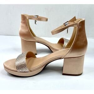 Juicy Couture Women's Nelly Rhinestone Dress Sandals Size 7 Champagne NWT/BOX